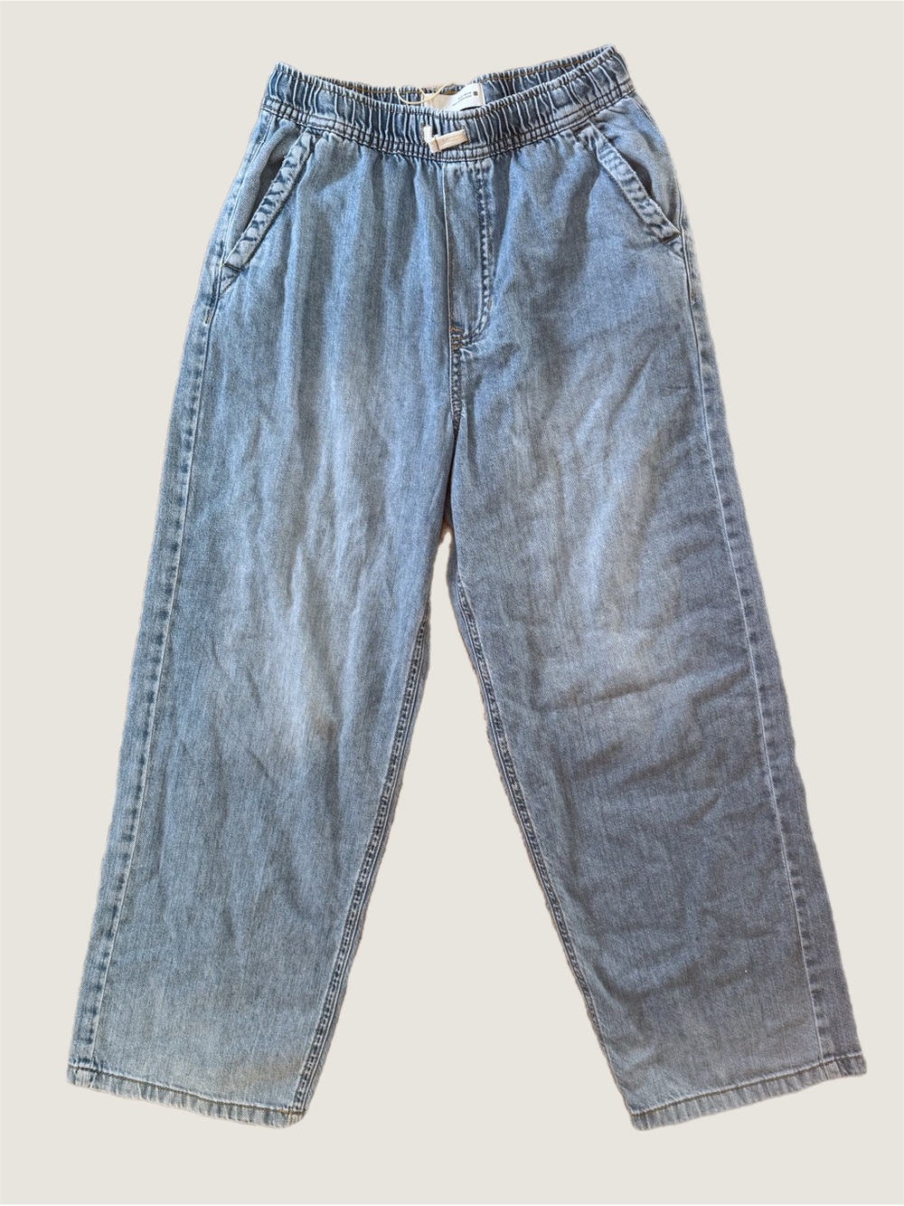 Like New Zara Kid’s Boy’s Wide Leg Jean with  Elastic Waist Size 13-14